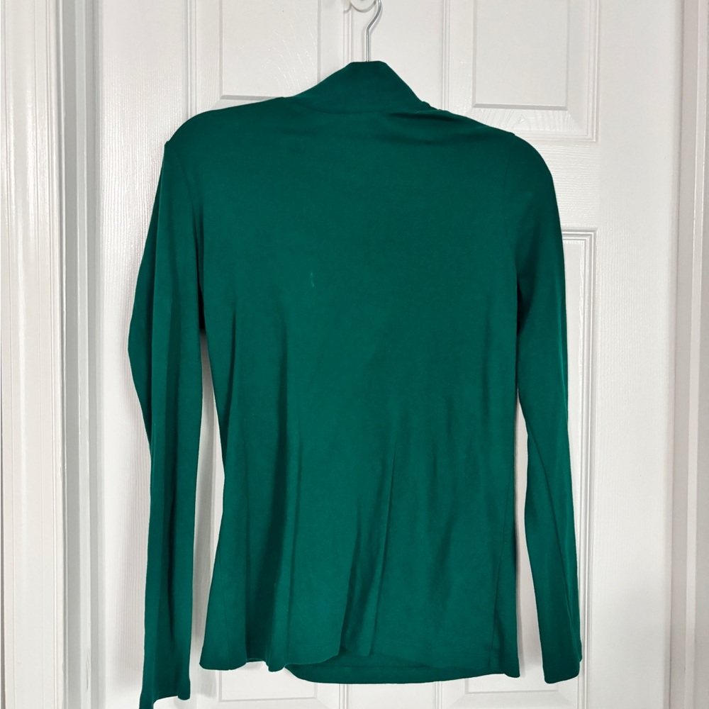 St. John's Bay Green Long Sleeve Mock Neck